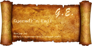 Gyermán Emil névjegykártya